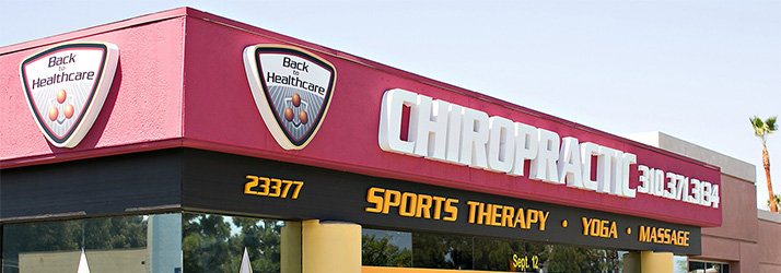 Chiropractic Torrance CA Back to Healthcare Sign